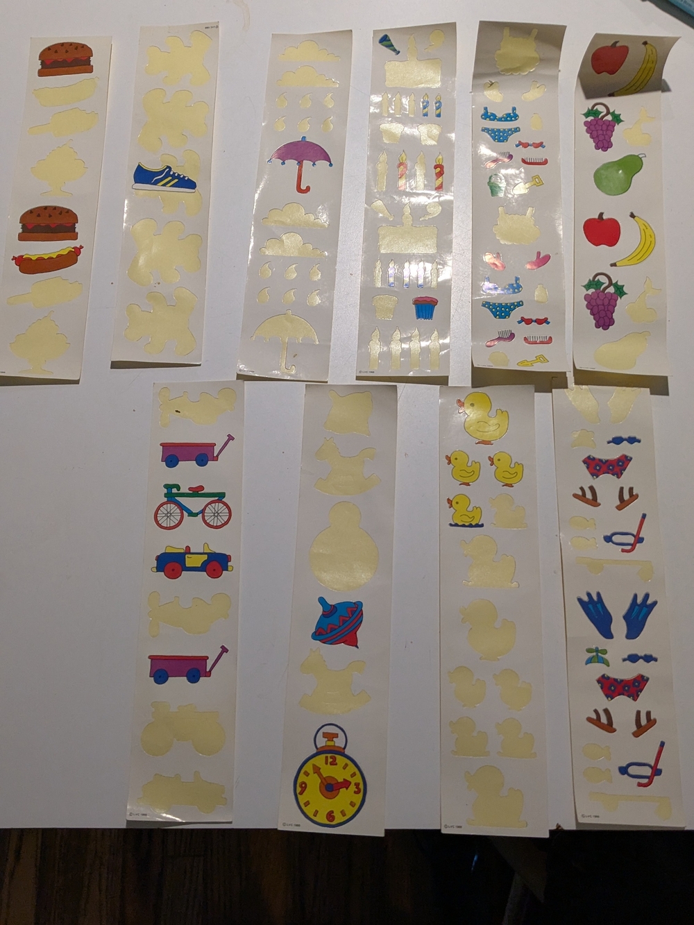 1988 LVC Vintage Assorted Sticker Strips